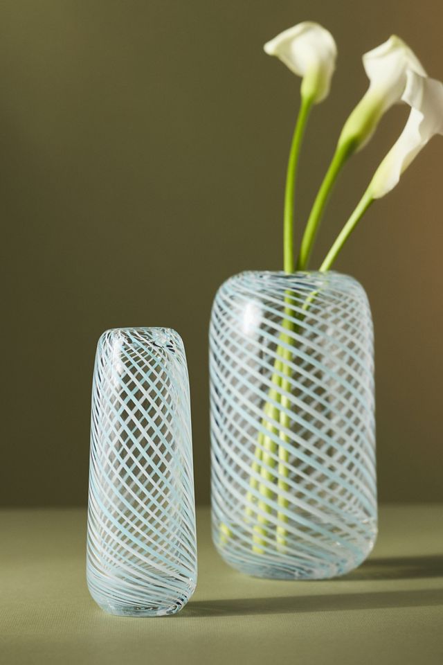 Blue Swirl Glass Vase #1