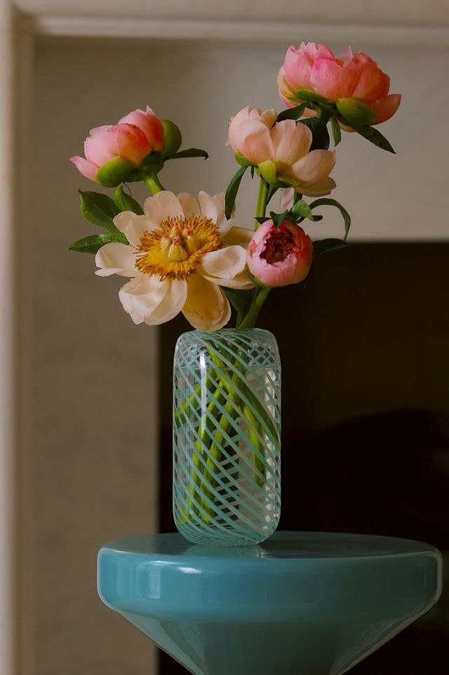 Blue Swirl Glass Vase