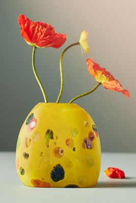 Handmade Speckled Art Glass Vase