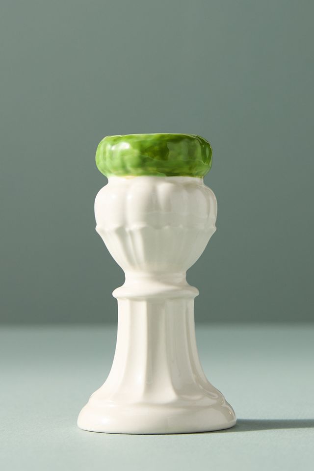 Topiary Figural Stoneware Taper Candle Holder
