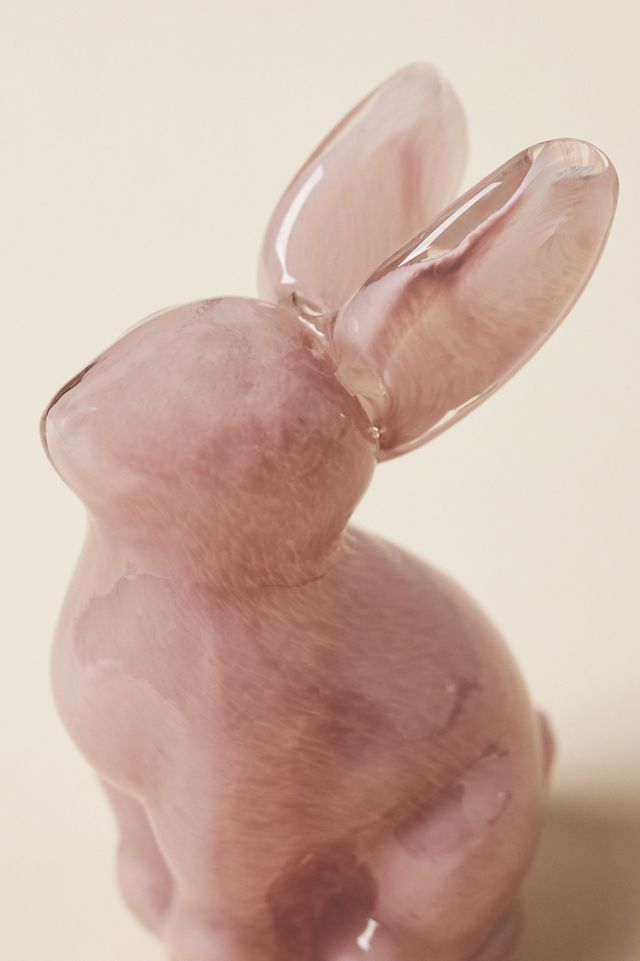 Glass Art Bunny Decorative Object #2