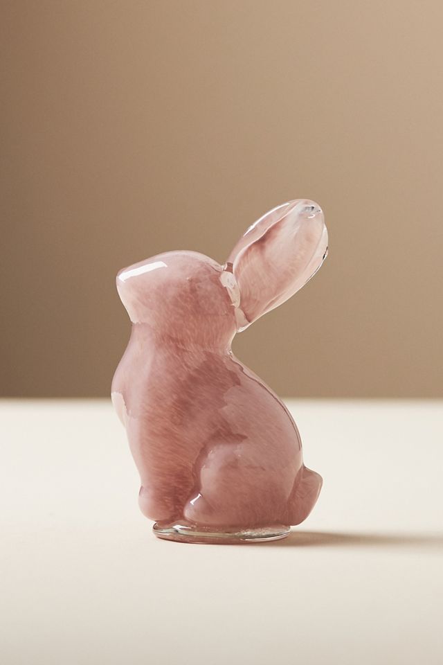 Glass Art Bunny Decorative Object #1