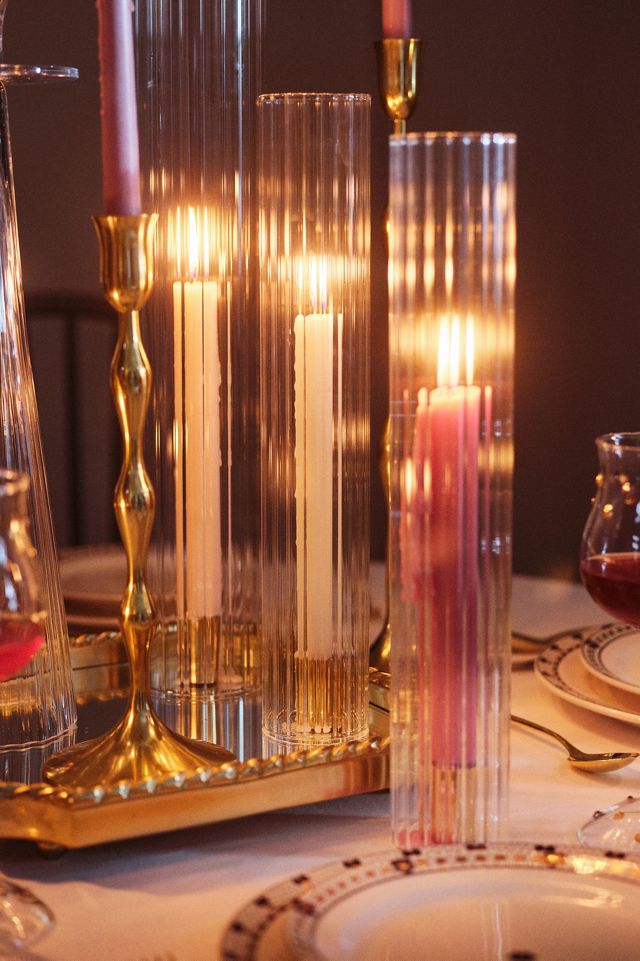 Ribbed Glass Chimney Candle Shade #6