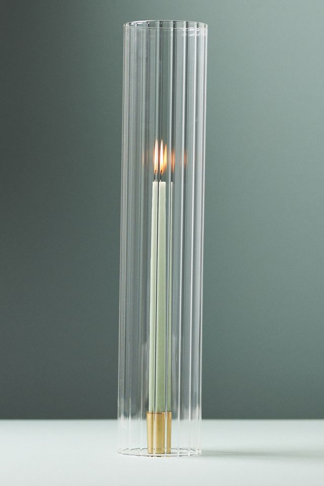 Ribbed Glass Chimney Candle Shade #3