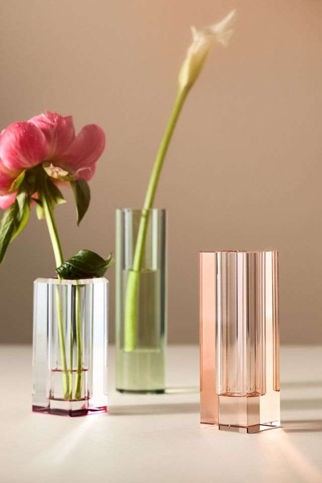 Vase à tige en verre taillé #1