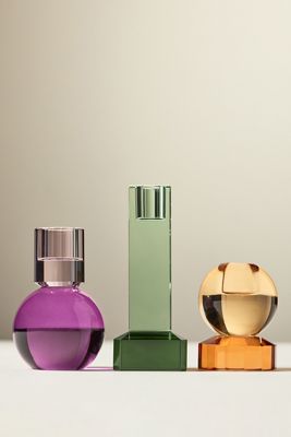 Modern Cut Glass Candle Holder