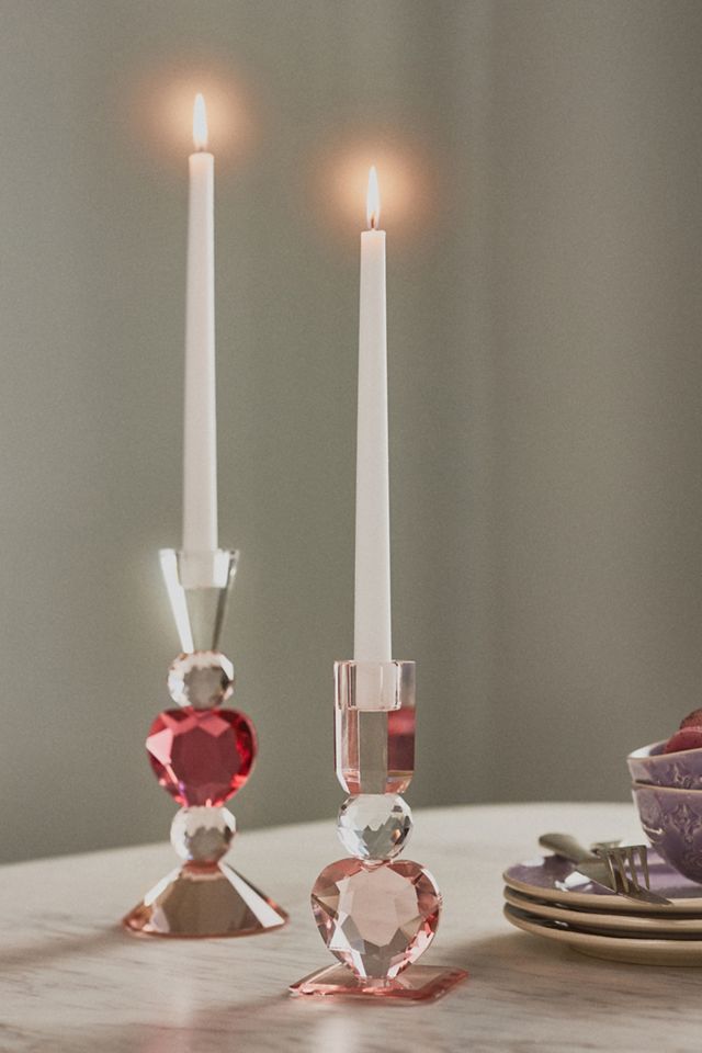 Heart Cut Glass Candle Holder #3