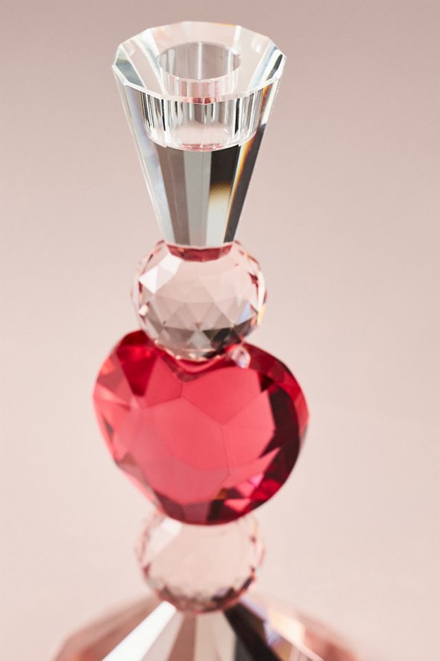 Heart Cut Glass Candle Holder #2