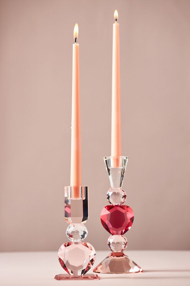 Heart Cut Glass Candle Holder #2