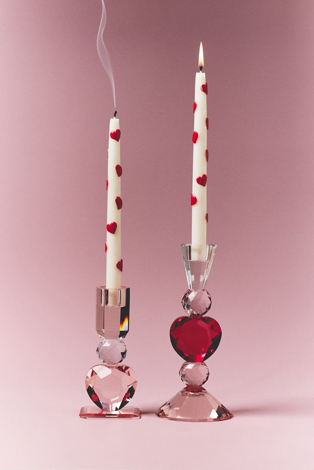 Heart Cut Glass Candle Holder #1