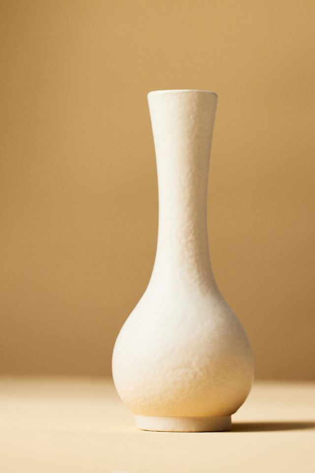 Sculptural Off-White Matte Metal Bud Vase #3