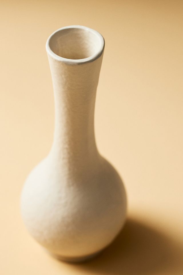 Sculptural Off-White Matte Metal Bud Vase #4