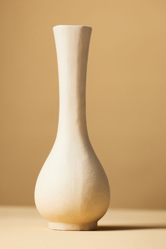 Sculptural Off-White Matte Metal Bud Vase #5