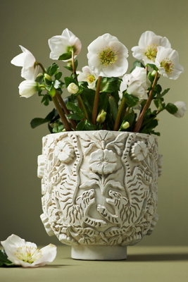 Anthropologie Marisol Cement Textured Pot