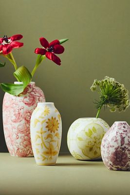 Elle Handbemalte Chinoiserie Florale Keramikvase