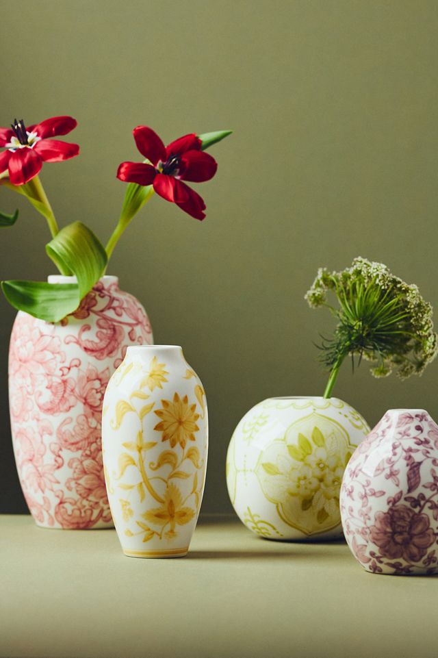 Elle Handpainted Chinoiserie Floral Ceramic Vase #2