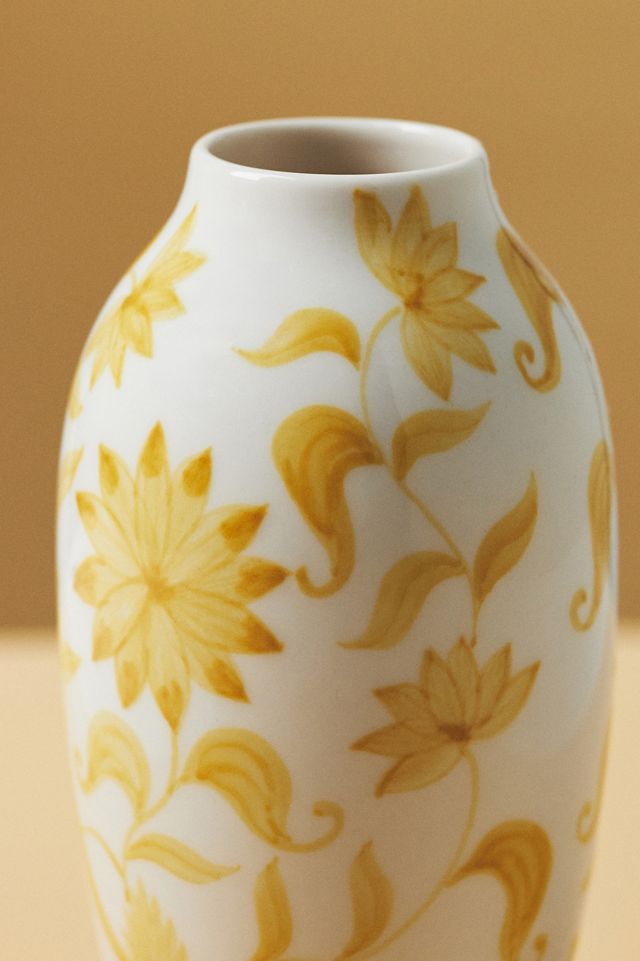 Elle Handpainted Chinoiserie Floral Ceramic Vase #1