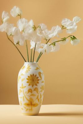 Elle Handpainted Chinoiserie Floral Ceramic Vase