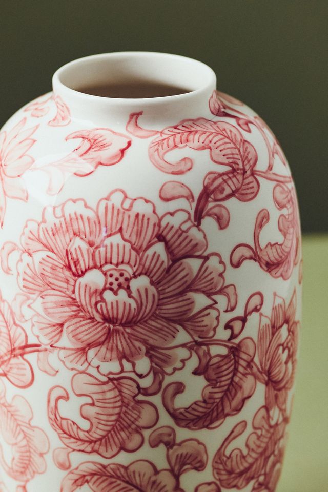 Elle Handpainted Chinoiserie Floral Ceramic Vase #2