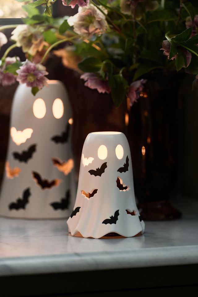 Ghost Ceramic Hurricane Candle Holder #1