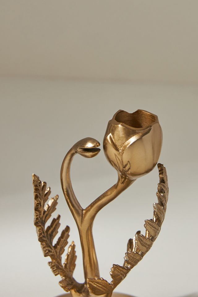 Fiddlehead Fern Metal Taper Candle Holder #2