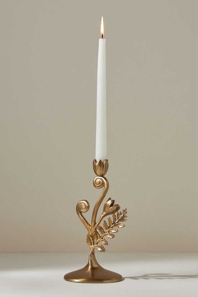 Fiddlehead Fern Metal Taper Candle Holder #3