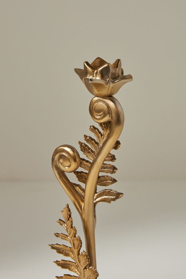 Fiddlehead Fern Metal Taper Candle Holder #6