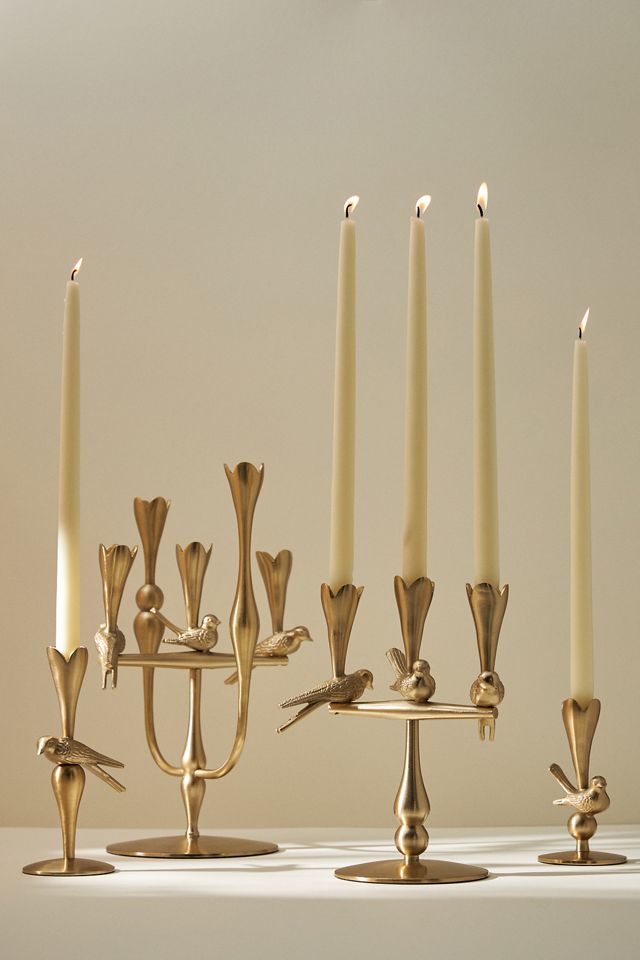 Vintage Inspired Taper Candle Holder Set of 4