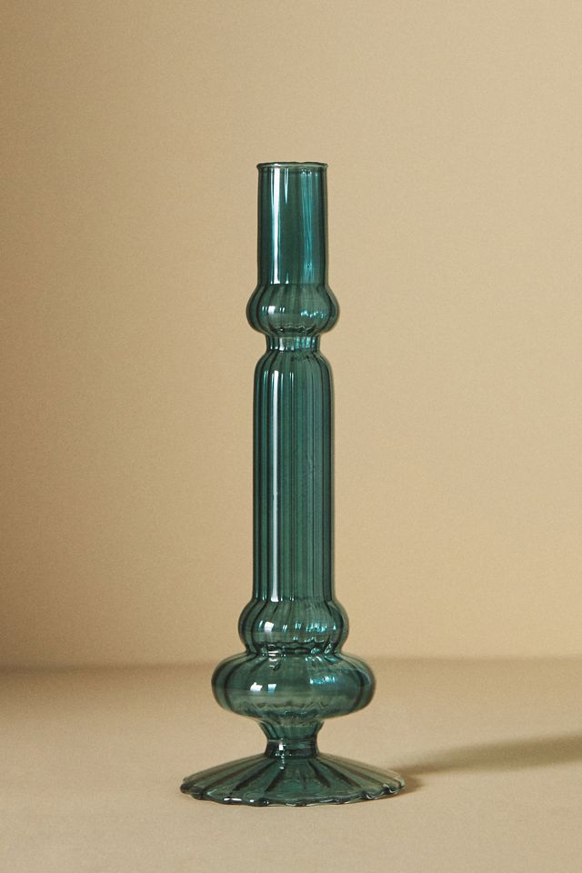 Ribbed Glass Candle Holder #2