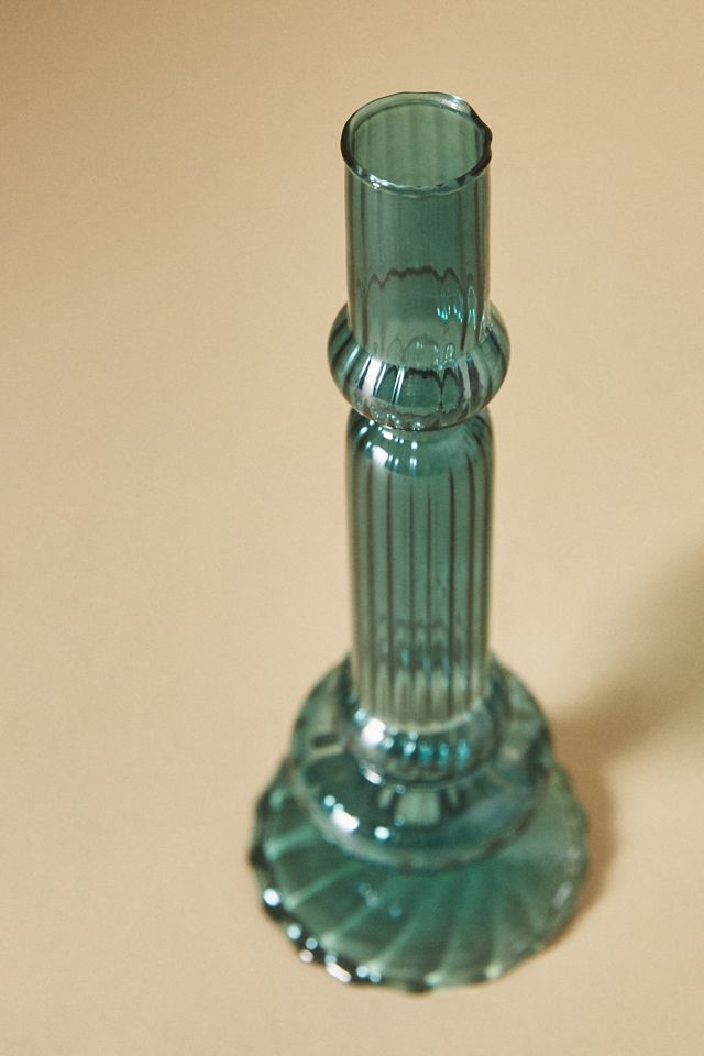 Ribbed Glass Candle Holder #3