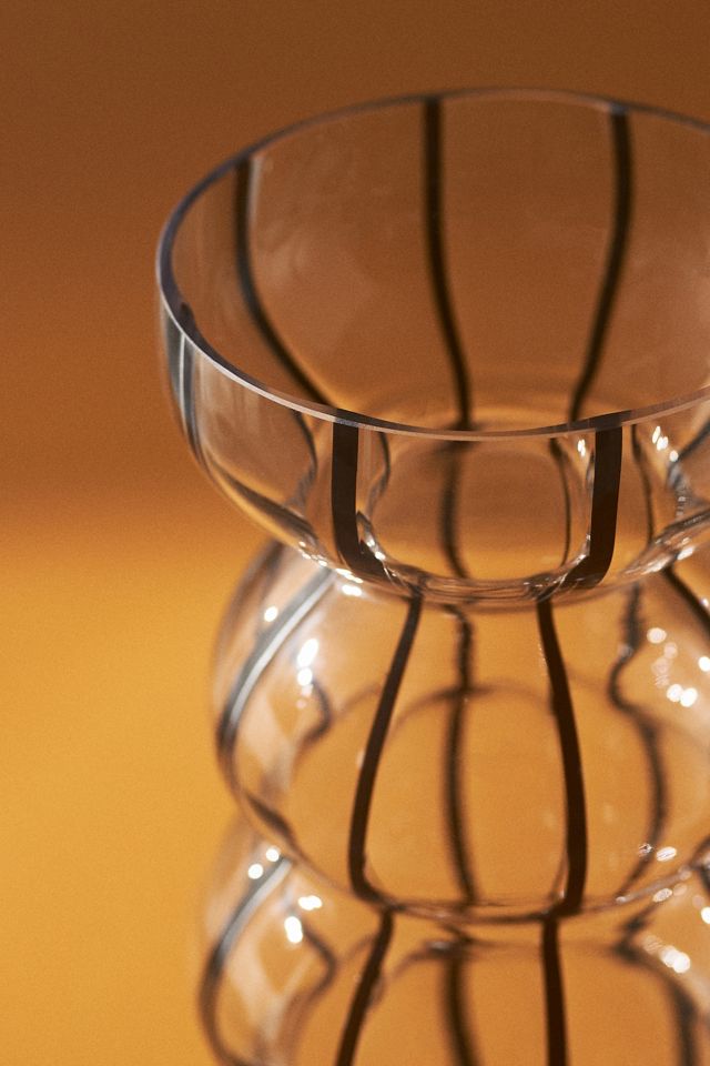 Striped Clear Glass Vase #3