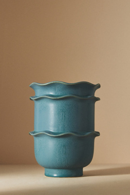 Scallop Ruffle Ceramic Plant Pot | Anthropologie UK