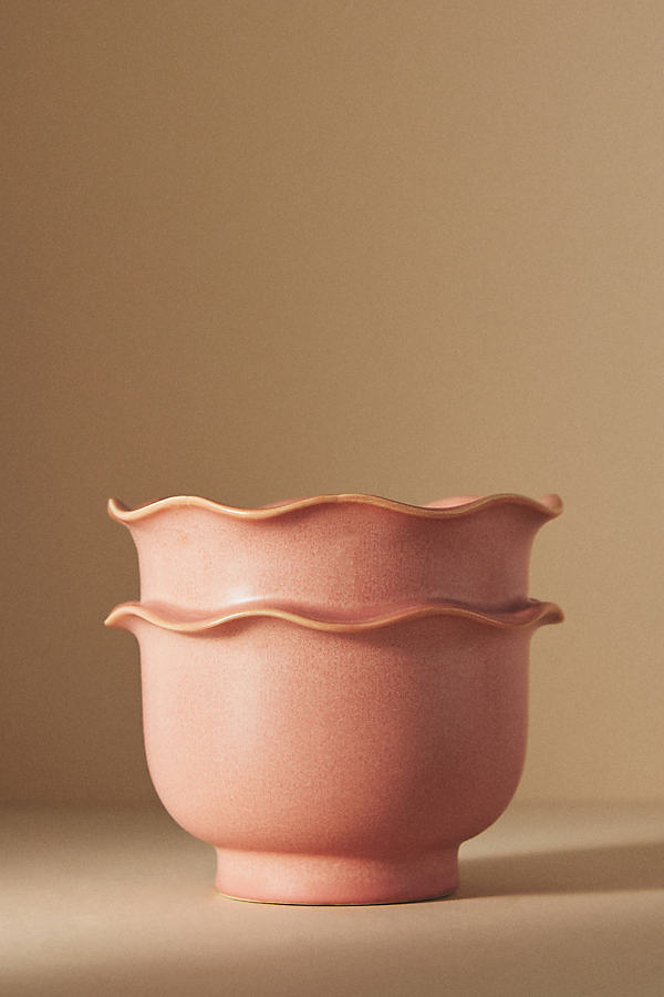 Scallop Ruffle Ceramic Plant Pot