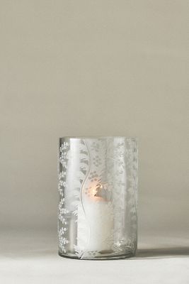Anthropologie Cassia Hurricane Candle Holder In White