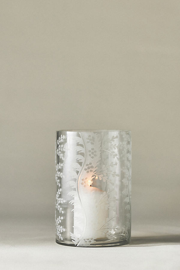 Anthropologie Cassia Hurricane Candle Holder In Green