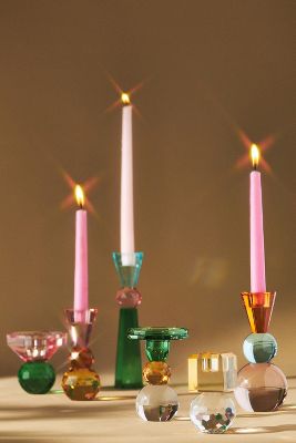Taper Candle Holder Set, Set of 3, Multicolor 