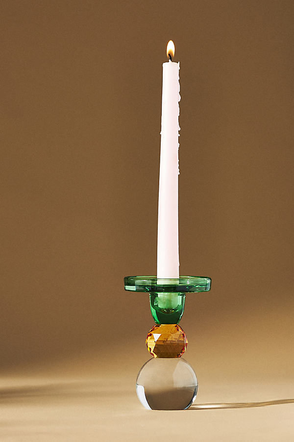 Cut Glass Candle Holder