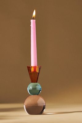 Cut Glass Candle Holder