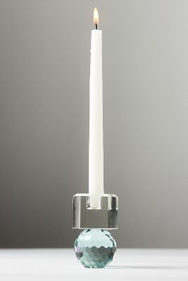 ANTHROPOLOGIE CUT GLASS CANDLE HOLDER 