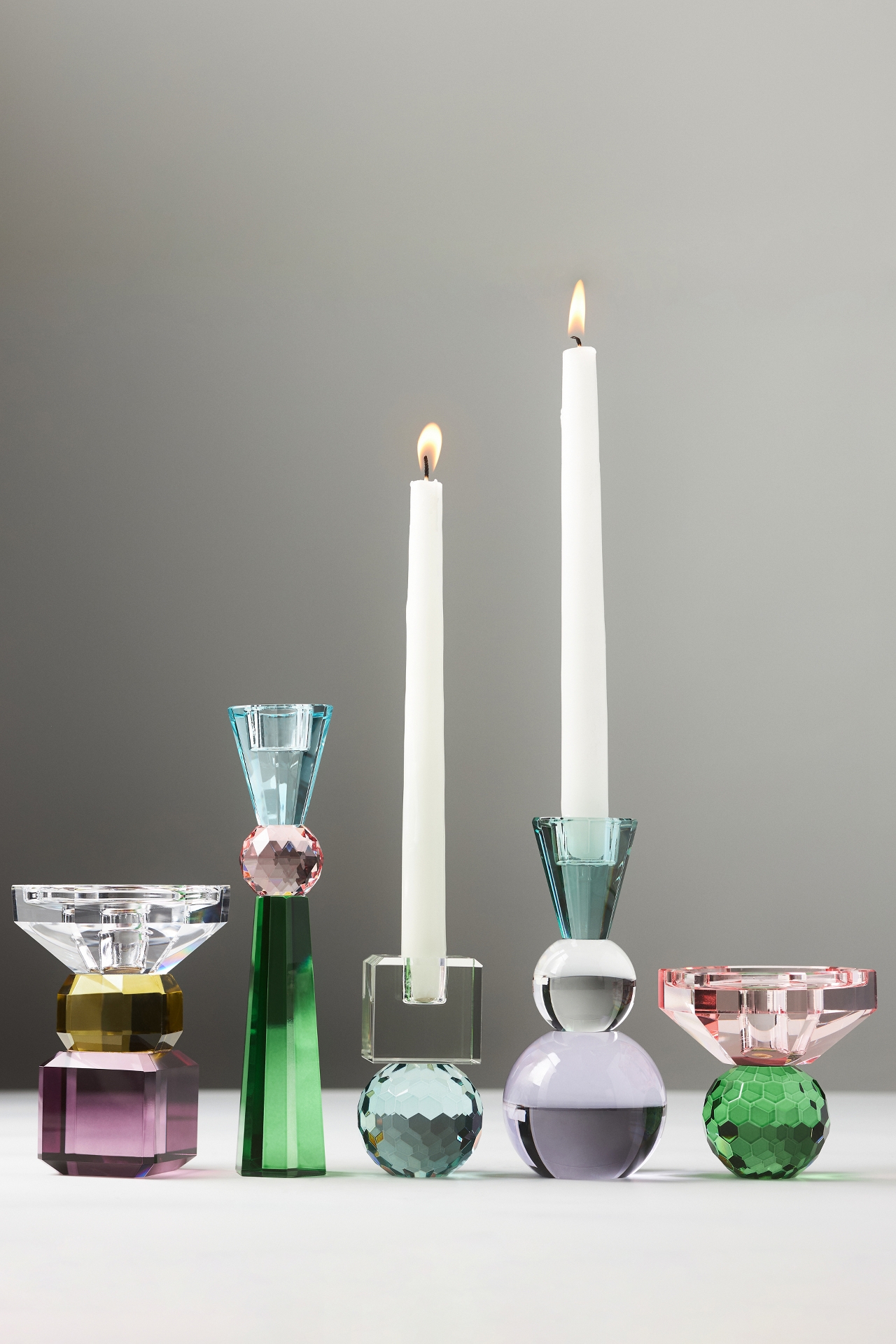 Cut Glass Candle Holder