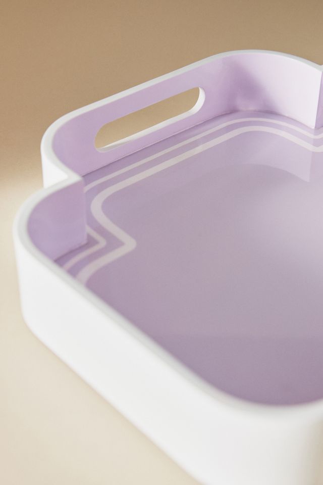 Lacquered Wood Border Serving Tray #2