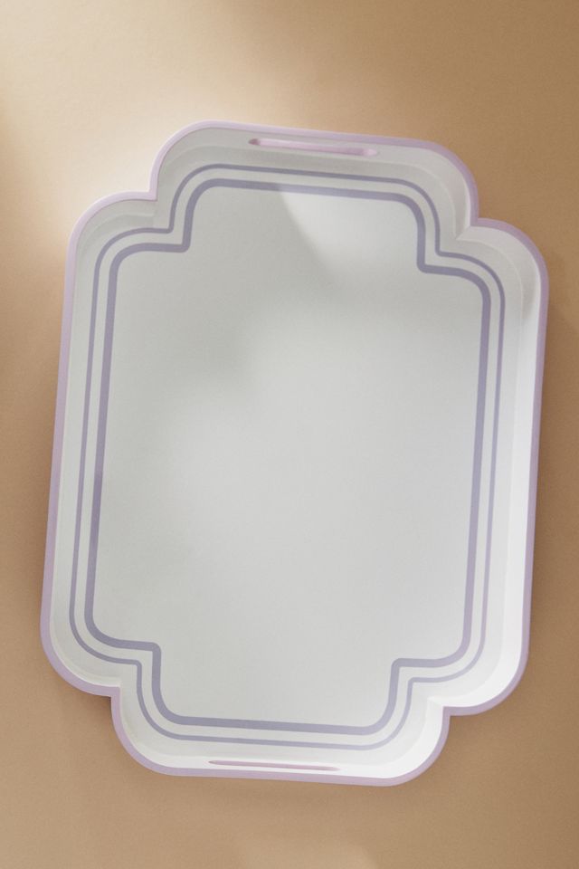 Lacquered Wood Border Serving Tray #3