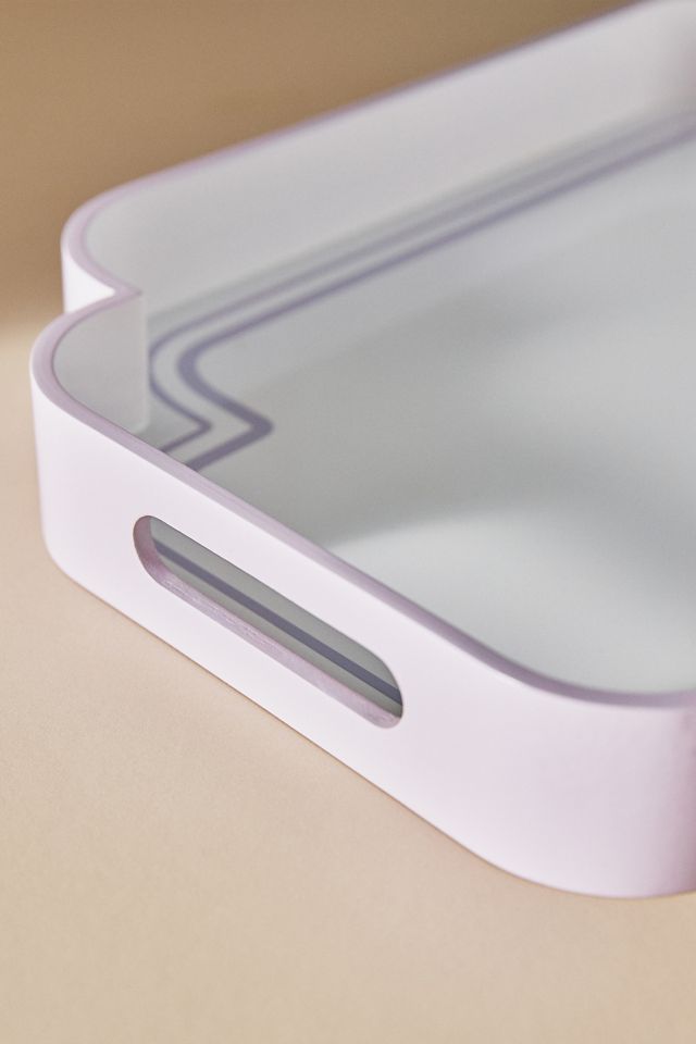 Lacquered Wood Border Serving Tray #4