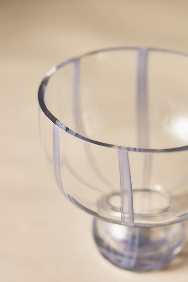 Striped Compote Glass Vase #3