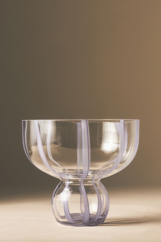 Striped Compote Glass Vase | AnthroLiving