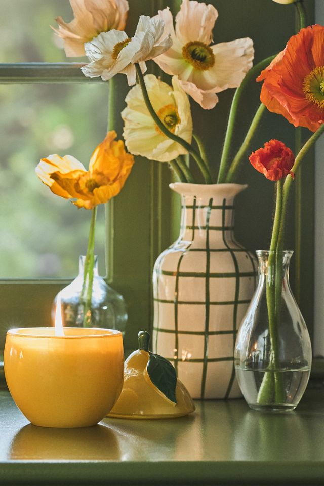 Green Checkered Ceramic Vase #7