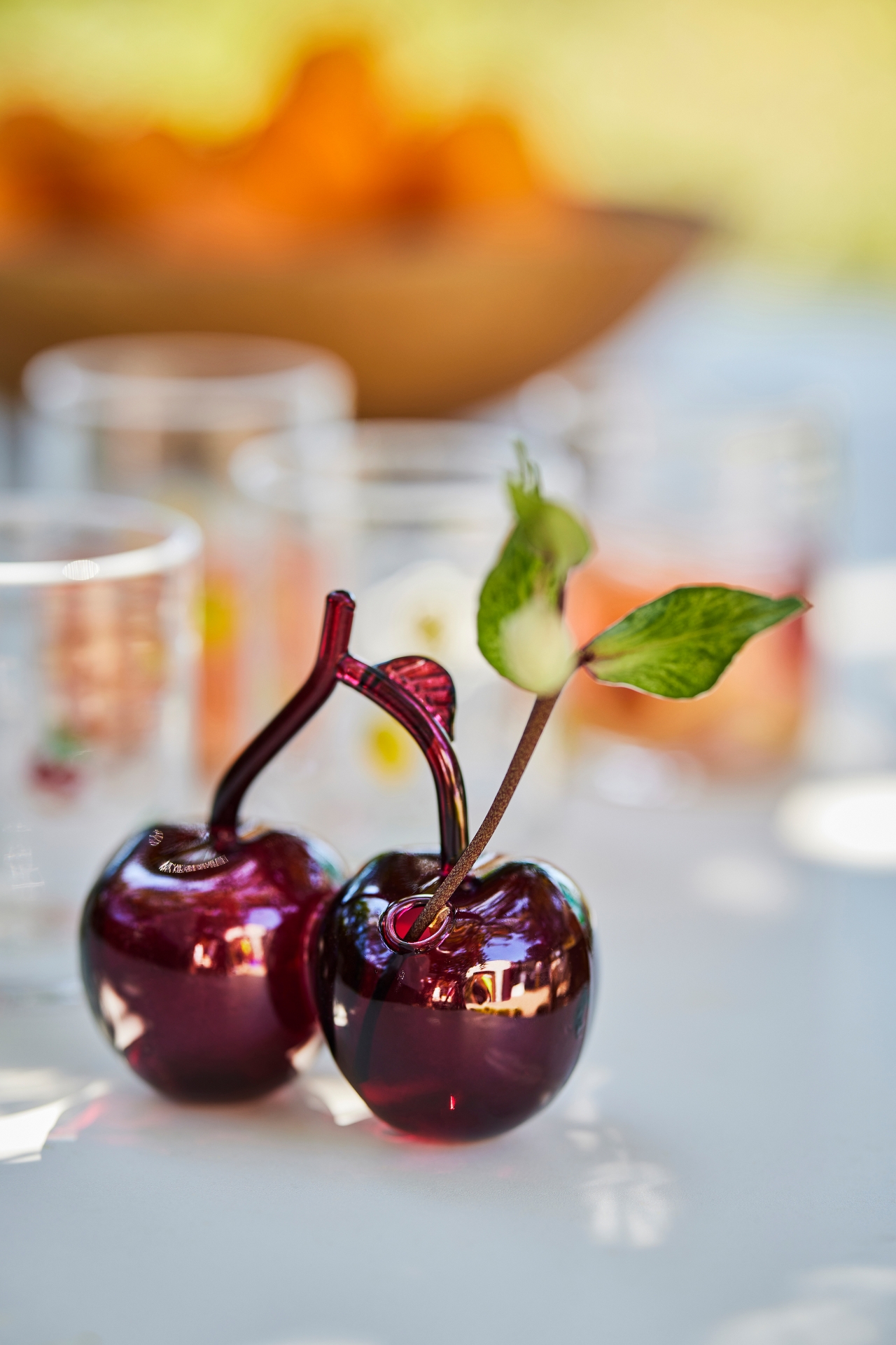 Summer Fruit Bud Glass Vase