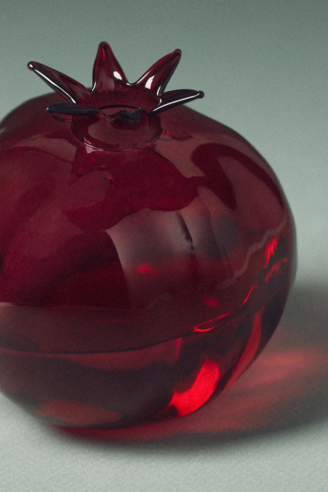 Autumn Glass Pomegranate Bud Vase #1