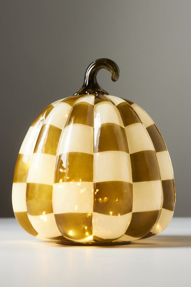 Checkered Glass Pumpkin Decorative Object #3