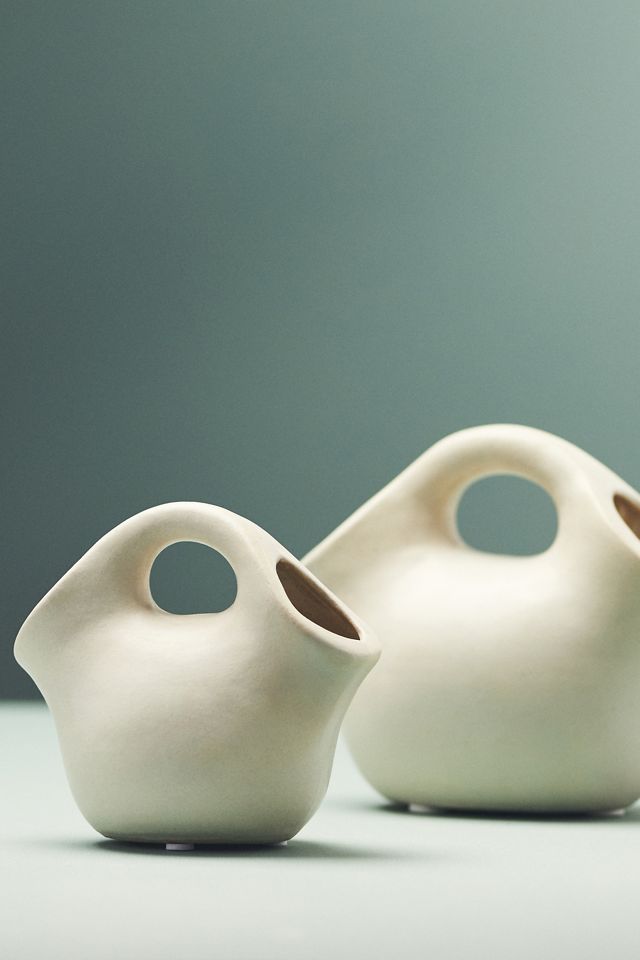 White Handle Clay Vase #1